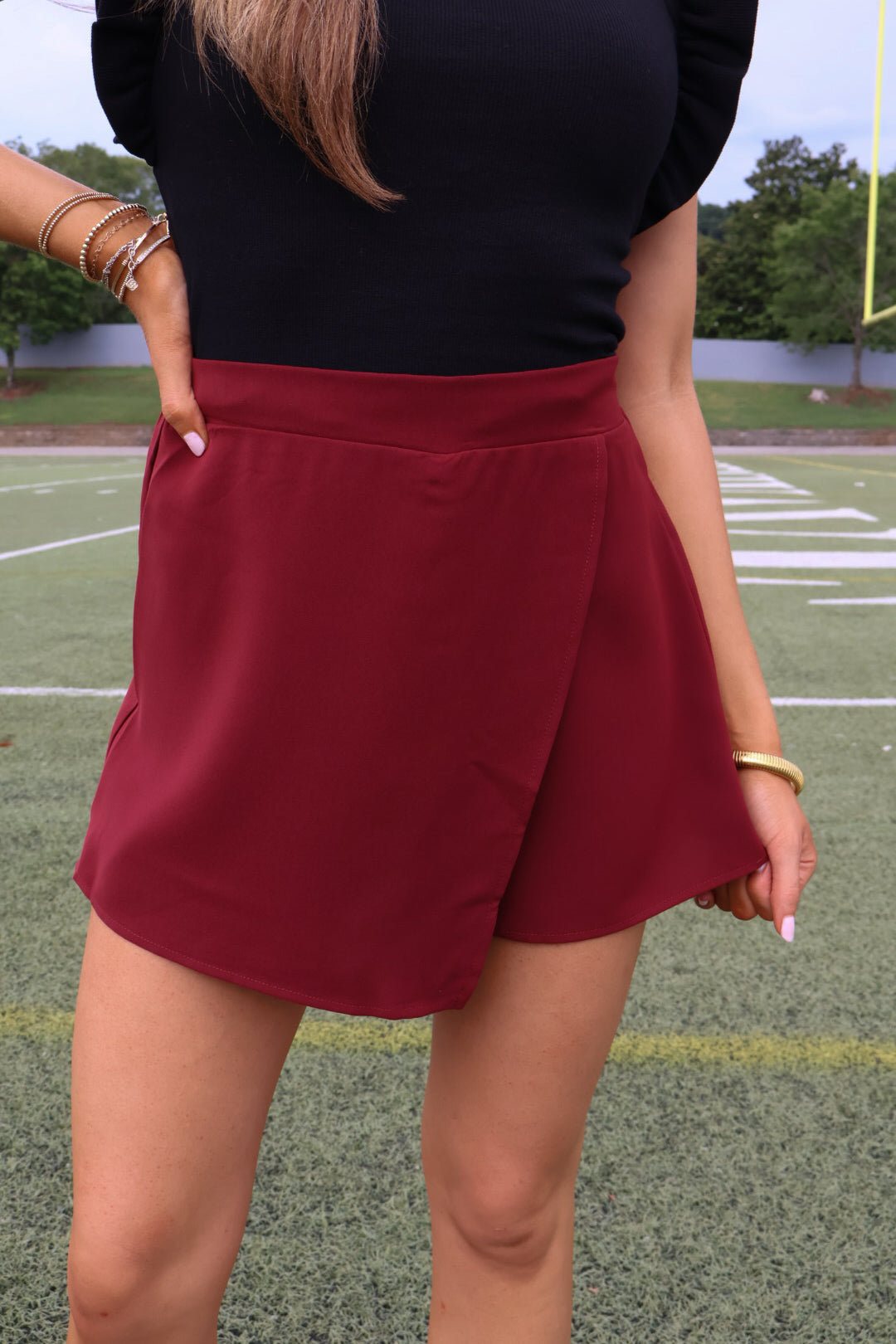 Burgundy envelope retailers skirt