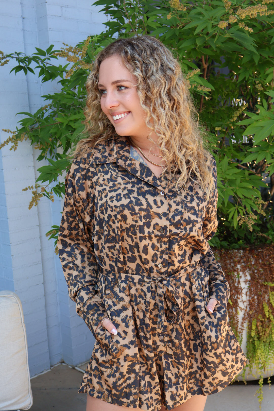 Satin leopard print jumpsuit online